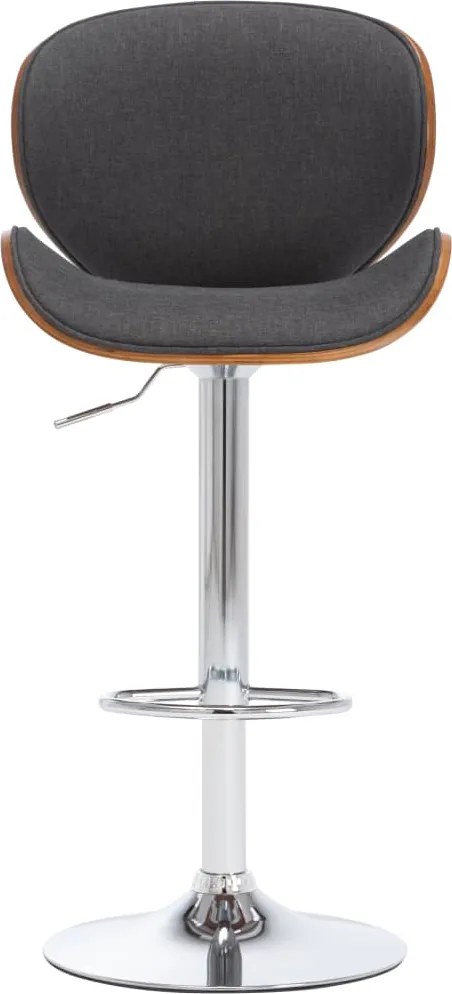 287413 vidaXL Бар табуретка, сива, текстил
