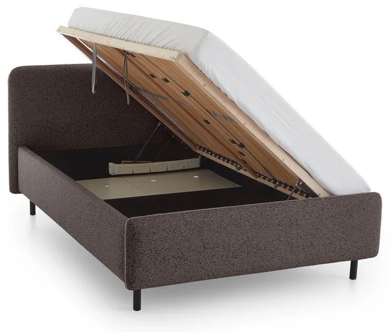 Антрацитно двойно легло 180x200 cm тапицирано с място за съхранение с включена подматрачна рамка Primo – Meise Möbel