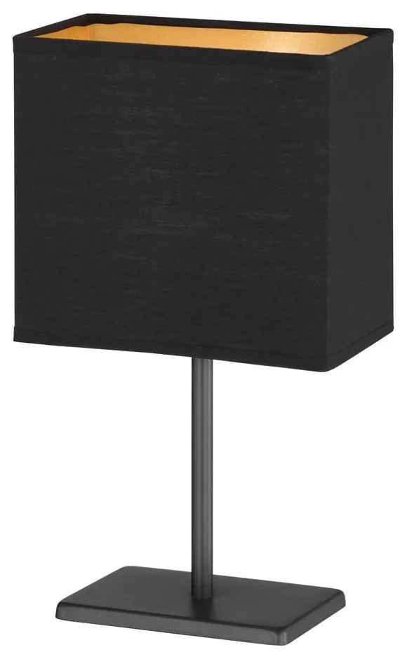 Черна настолна лампа с текстилен абажур (височина 30 cm) Kate – Fischer & Honsel