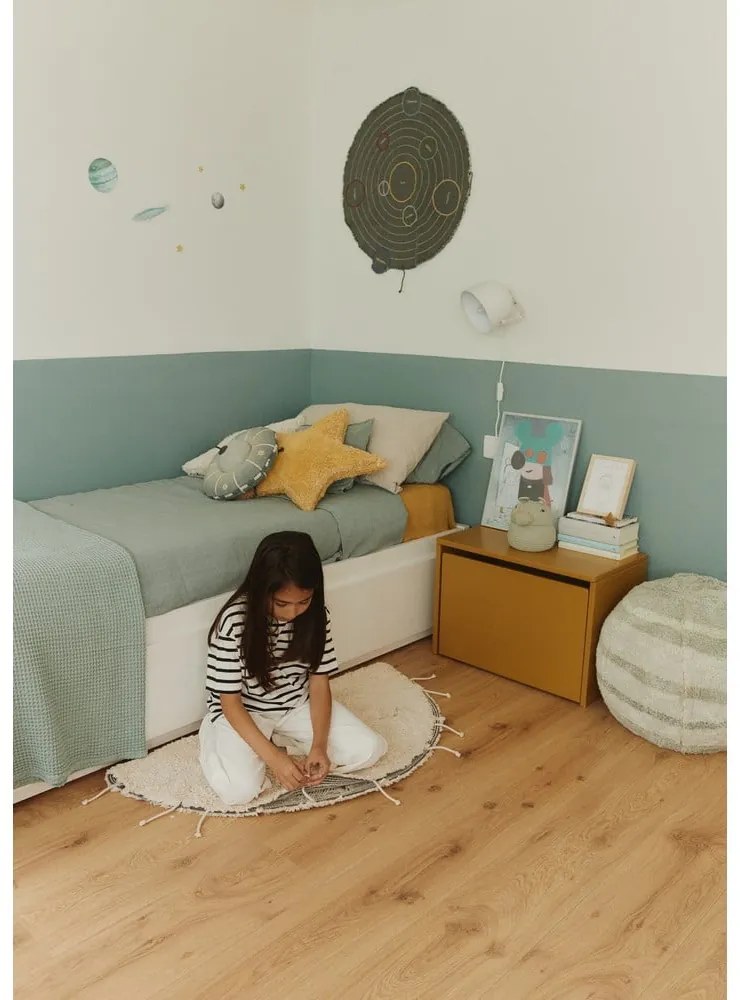 Кремав ръчно изработен памучен кръгъл килим подходящ за пране ø 100 cm Moon Multishape – Lorena Canals