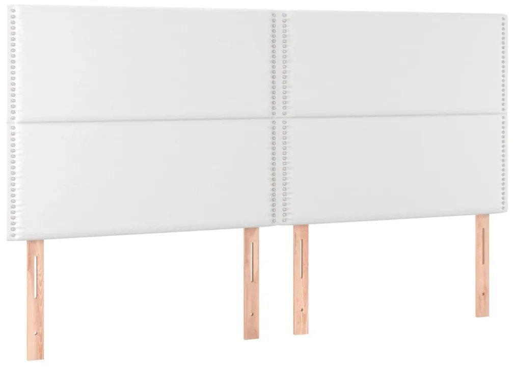 3116289 vidaXL Горни табли за легло 4 бр бели 80x5x78/88 см, изкуствена кожа