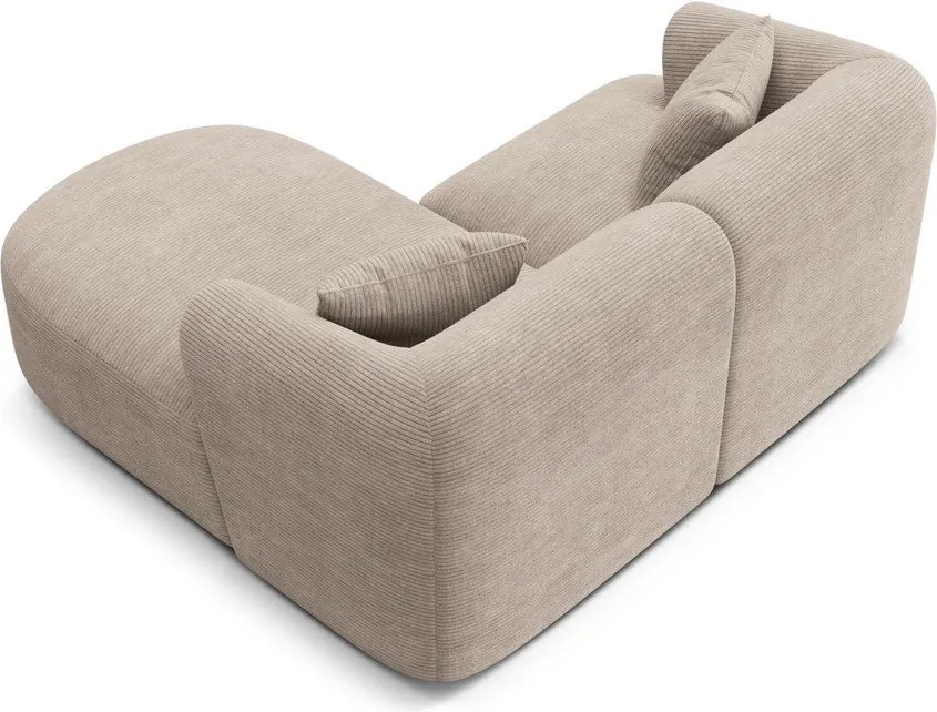 Светлокафяв ъглов диван от рипсено кадифе (десен ъгъл) Campi – Cosmopolitan Design