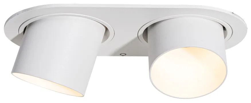 Комплект от 6 вградени спота бели GU10 50mm 2-Light - Installa