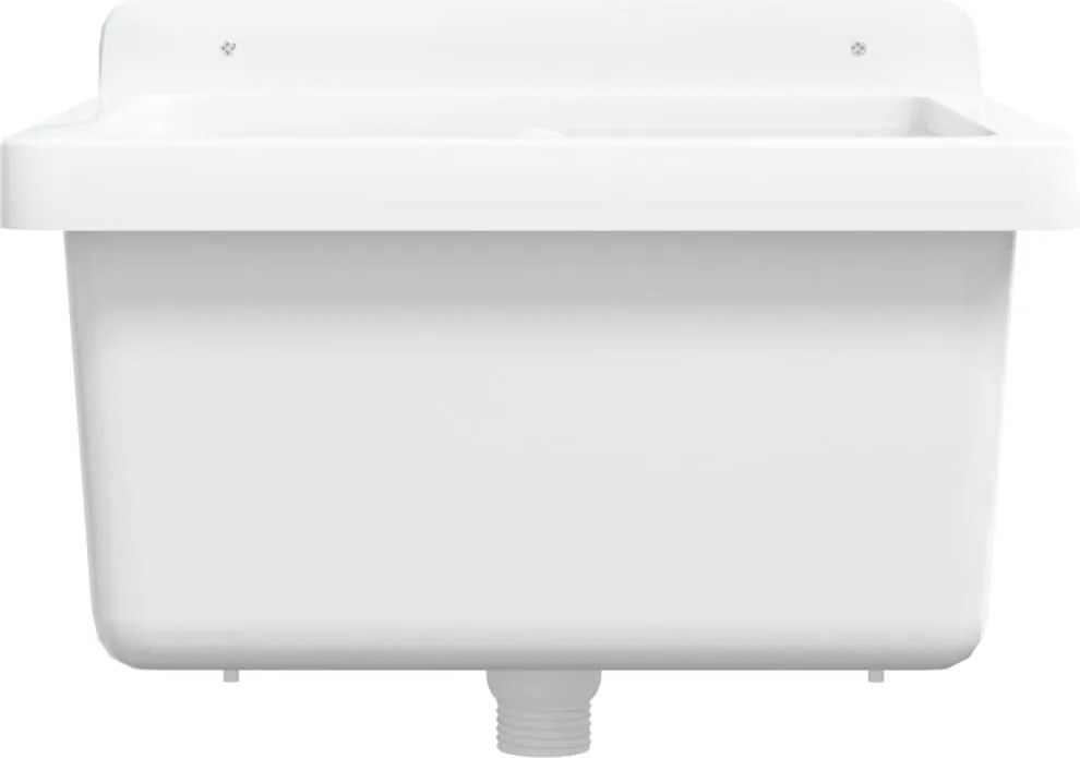 Мивка за умивалник, за стенен монтаж, бяла, 40x40x24 см, смола