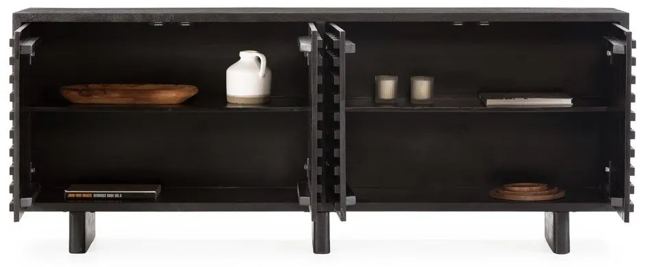 Черен скрин от масивно манго 200x80x40 cm Inaya – MOME