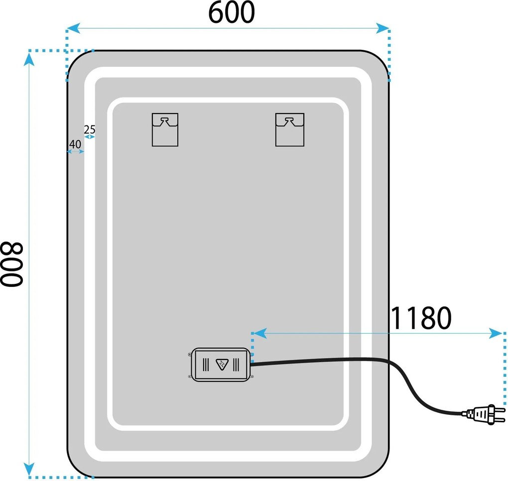 Огледало LED 60x80cm SAB-3436