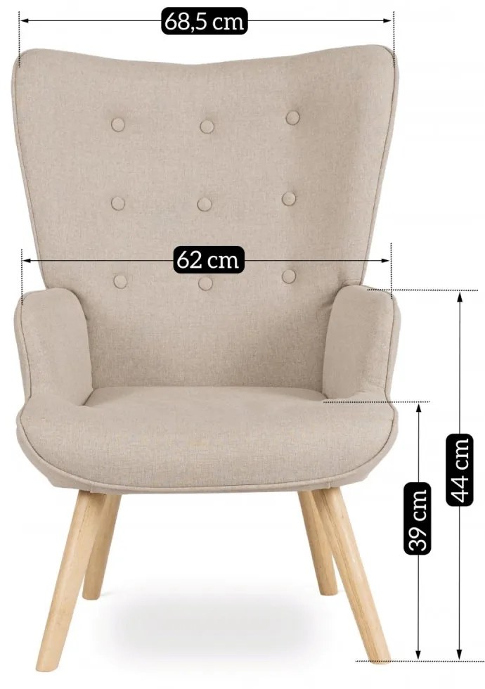 Релаксиращ фотьойл с подложка за крака LOZANO 2 - бежов