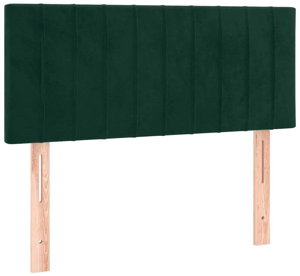 346225 vidaXL Горна табла за легло, тъмнозелена, 90x5x78/88 см, кадифе