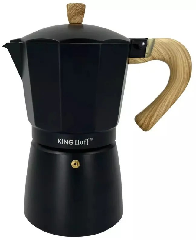 Кубинска кафеварка Kinghoff KH 1888, 12 чаши, 600 мл, Алуминий, Индукция, Черен