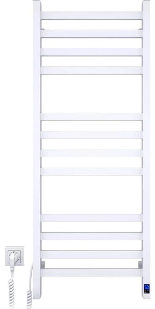 Хавлиена лира за баня с термостат AVANGARD 459W/230V 120,6 cm IP44 бяла, лява