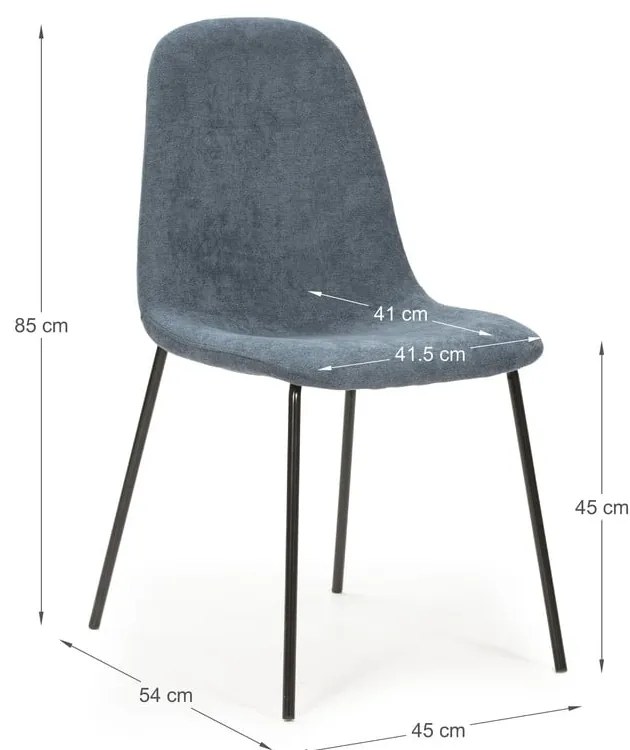 Сини трапезни столове в комплект от 4 бр. Renne – Marckeric