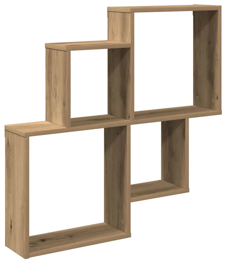 856611 vidaXL стенна етажерка Artisan Oak 80x15x78,5 cm инженерна дървесина