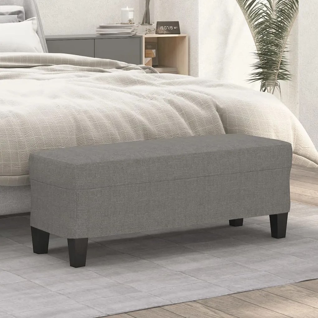 349452 vidaXL Пейка, тъмносива, 100x35x41 см, плат