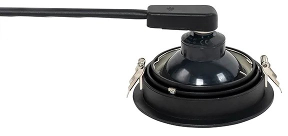 Кръгъл вграден прожектор черен регулируем - Chuck 111