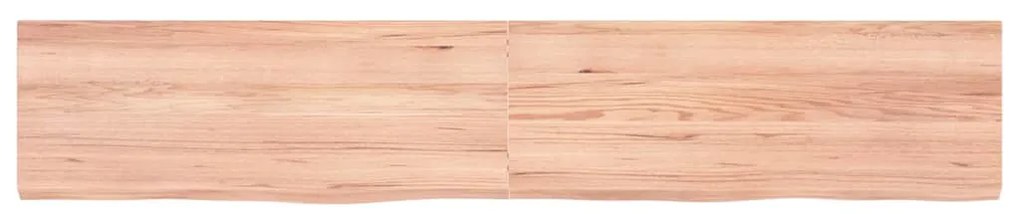 363709 vidaXL Стенен рафт светлокафяв 160x30x(2-6) см обработен масивен дъб