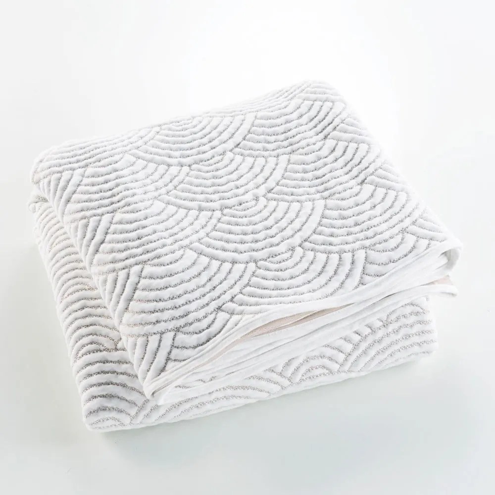 Бяло/бежово комплект шалте и калъфка за възглавница от джърси 240x260 cm Cassandra – douceur d'intérieur