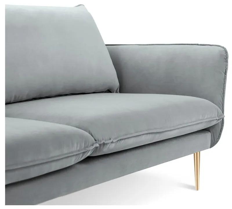 Светлосив диван от кадифе , 160 см Florence - Cosmopolitan Design