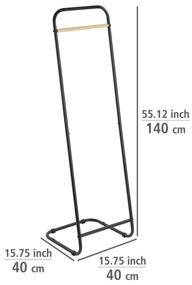 Черен метален стелаж за дрехи Surya - Wenko