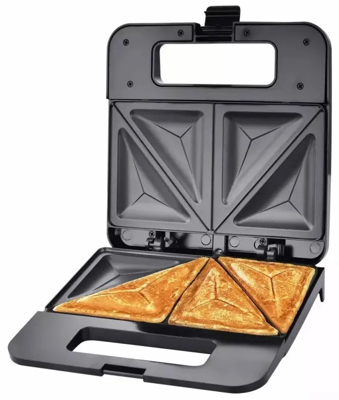 Сандвич тостер Esperanza EKT010 Parmigiano, 1000W, Четири сандвича, Тефлонови плочи, Черен