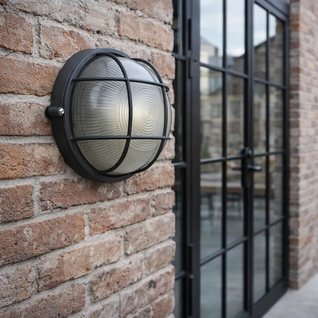 Индустриален външен стенен аплик тъмно сив IP44 - Hanneke