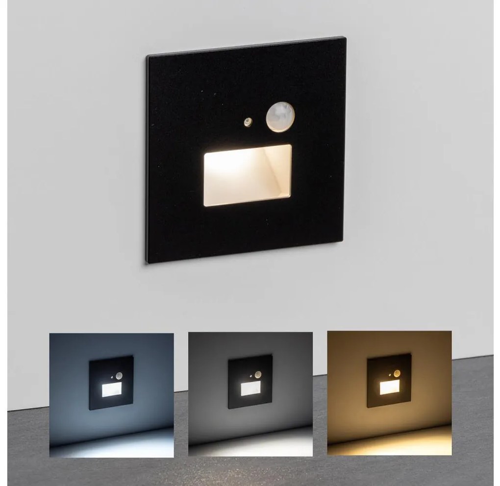Brilagi - LED стълбищно осветително тяло с датчик, LED/1,5W/230V 3000/4000/6500K, черно
