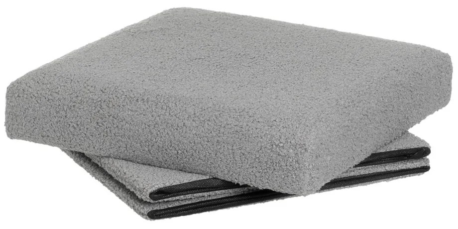 Сива табуретка от прежда с примки от букле Folding – Casa Selección