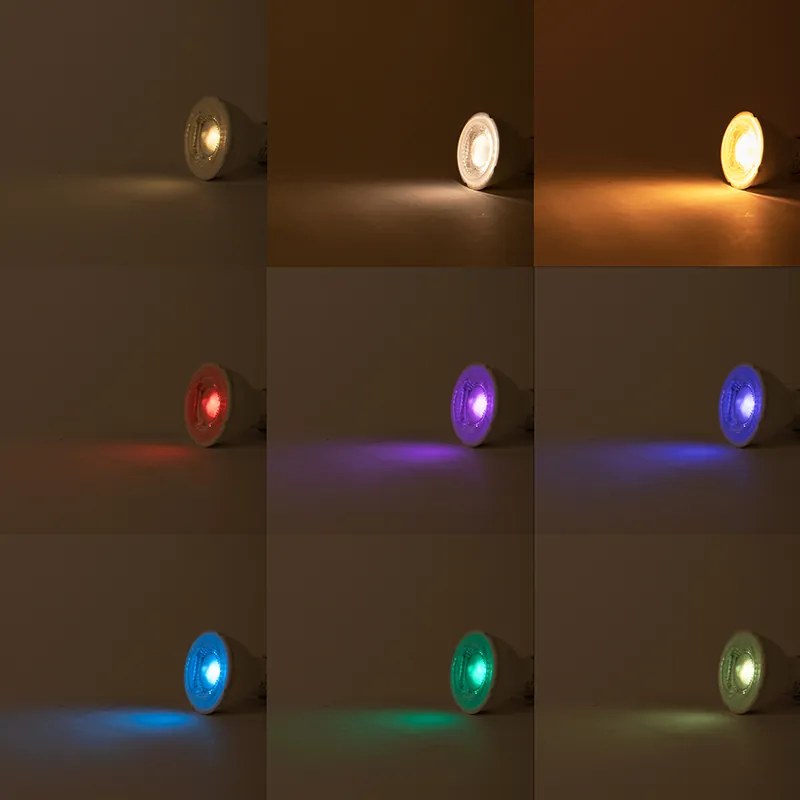 Комплект от 3 смарт GU10 RGBW LED крушки 5W 350 lm 2200-4000K