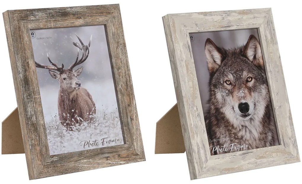 Рамка за снимки Home ESPRIT Бял Естествен Алуминий Кристал полистирен Scandi 16 x 2 x 22 cm (2 броя)