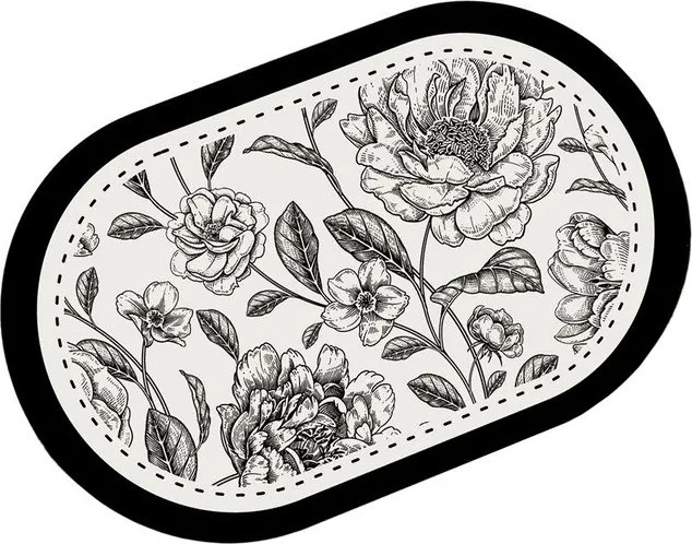 Черно-бял килим за баня 60x100 cm Rasse – Foutastic