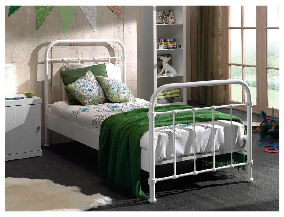 Детско легло от бял метал , 90 x 200 cm New York - Vipack