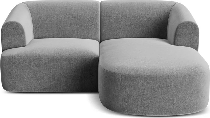 Светлосив кадифен ъглов диван (десен ъгъл) Campi – Cosmopolitan Design