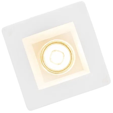 Комплект от 6 вградени спота бели 12 см квадратни - Gypsy Stucco