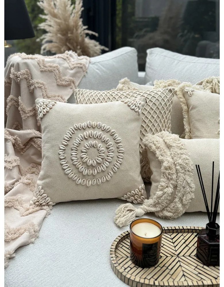 Памучна калъфка за възглавница 43x43 cm Seashells – Mioli Decor