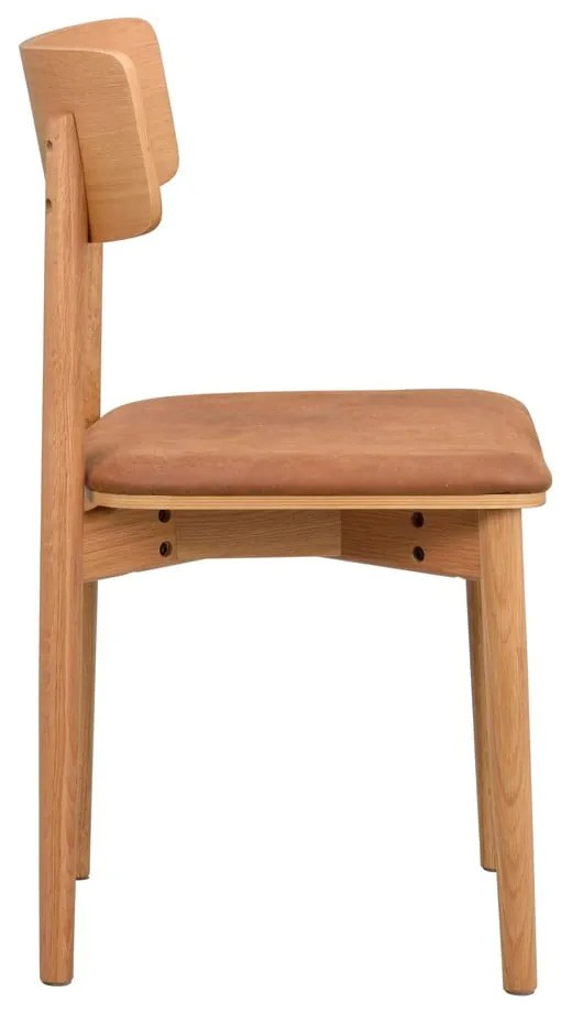 Кафяв коняк/естествени трапезни столове в комплект от 2 бр. от имитация на кожа Wolcott – Rowico