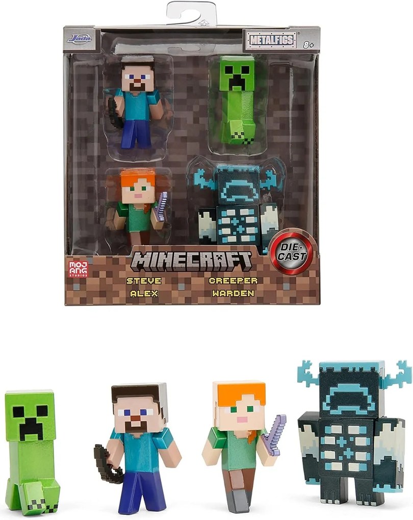 Jada Toys - Комплект от 4 фигурки Minecraft Nano Gurines