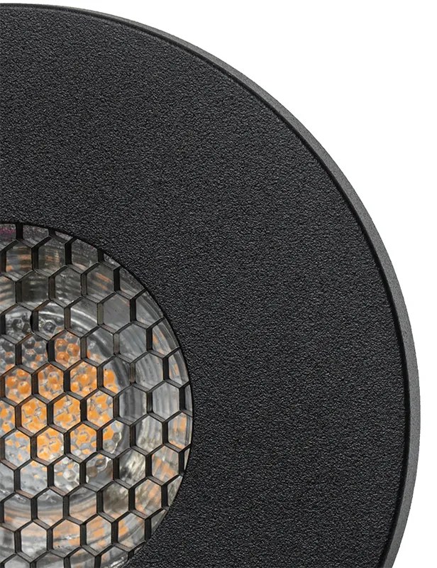 Комплект от 6 модерни вградени спота за баня черни IP54 - Shed Honey