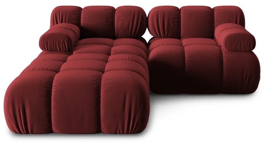 Червен ъглов диван от кадифе Bellis - Micadoni Home
