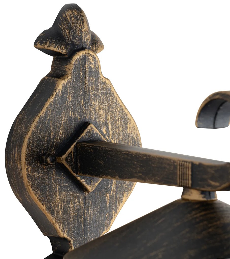 Класически външен стенен фенер антично злато IP44 - Herb