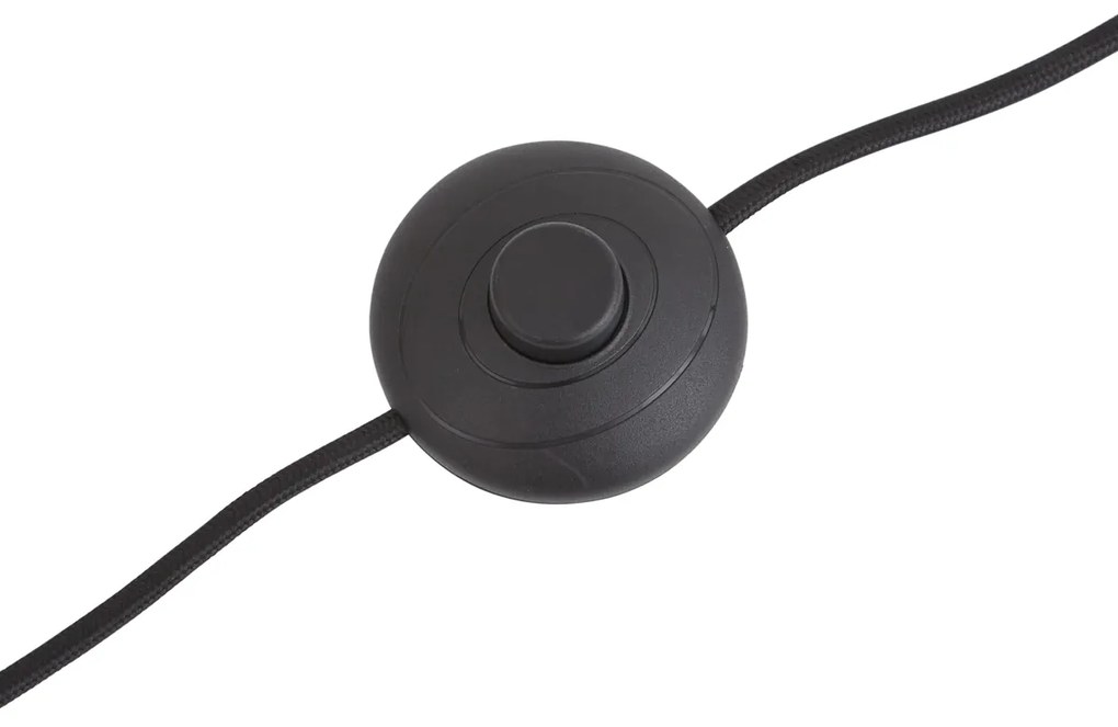 Дизайнерска подова лампа черна с димно стъкло - Ana