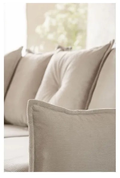 Бежов ъглов диван от велур (променлив) Lazy Lukka - Miuform