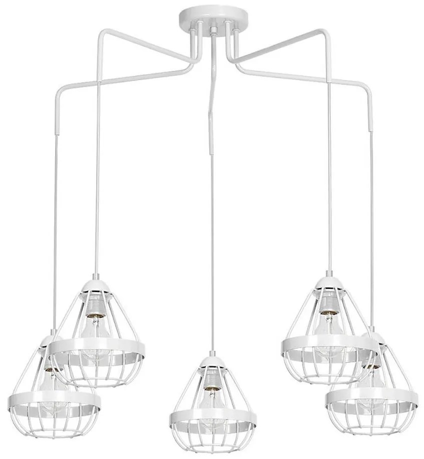 Полилей RING 5xE27/60W/230V паяк бял