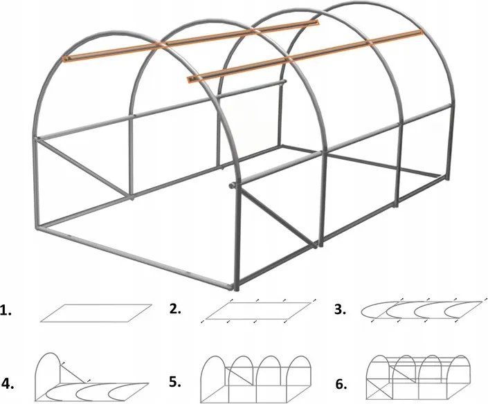 Градински политунел EXTRA 2 x 3 м с врата на панти