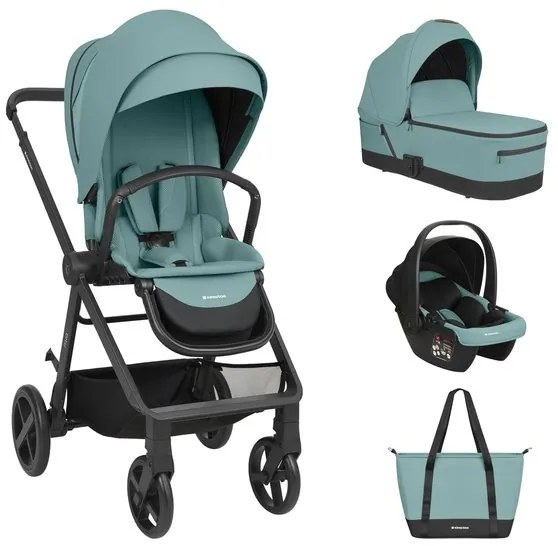 Бебешка количка 3в1 с кош за новородено Mia KIKKABOO - Mint