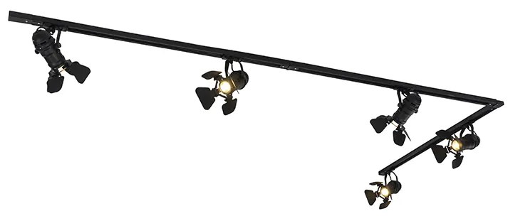 Интелигентна релсова система черна 5-лампи с включен WiFi GU10 - Movie