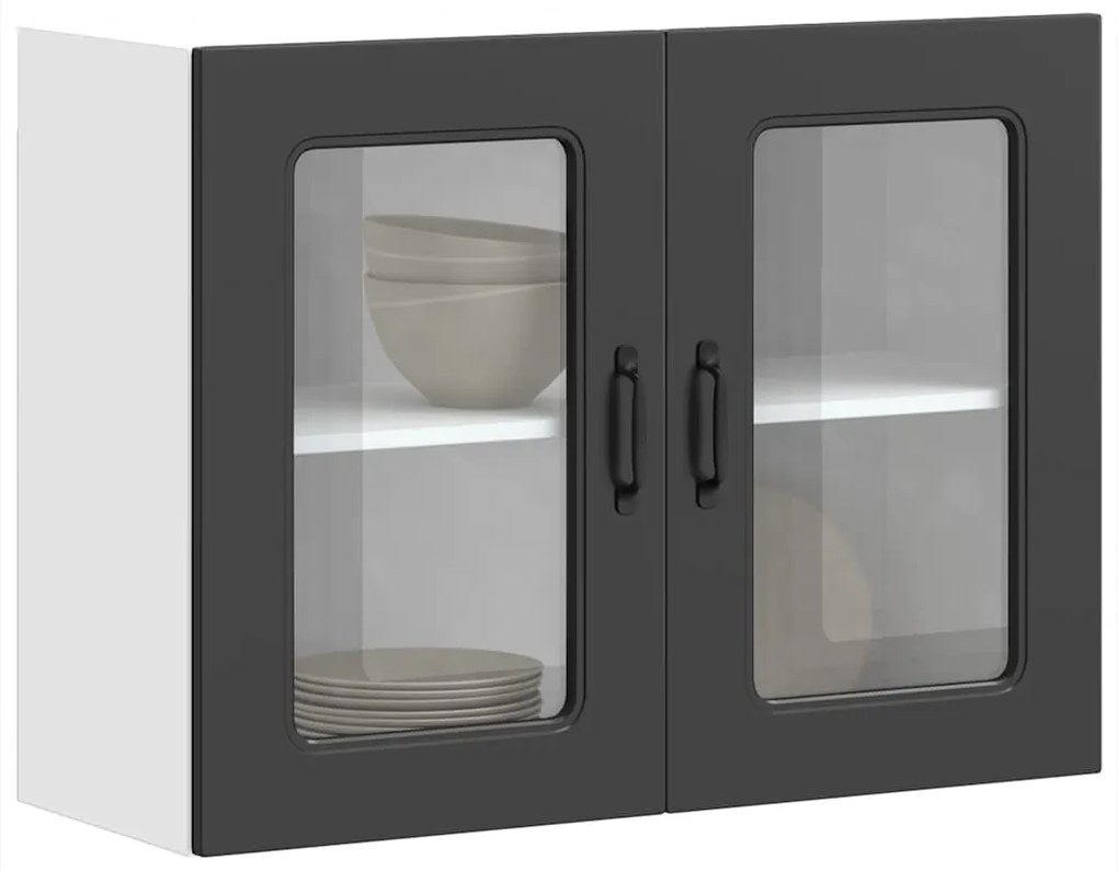 853608 vidaXL Кухненски стенен шкаф с стъклена врата, Kalmar, инженерно дърво