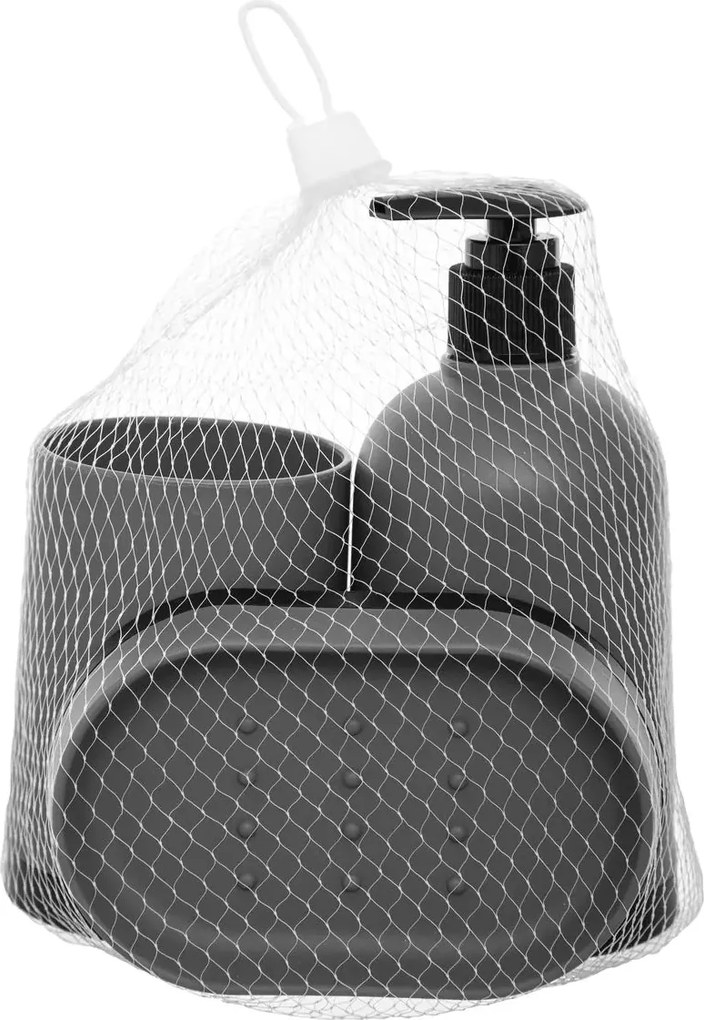 Комплект аксесоари за баня 5five, 3 Части - Бял