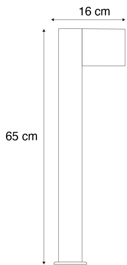 Външна лампа алуминий с дървесен принт с колче за забиване в земята и кабелен вход 65cm IP44 - Baleno