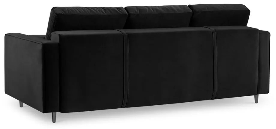 Разтегателен диван от черно кадифе Santo - Milo Casa