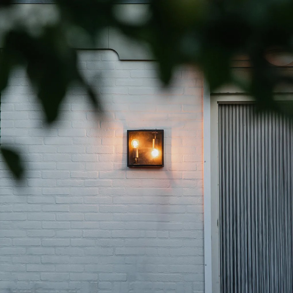 Индустриална външна таванна лампа черна 2-светлина - Ротердам