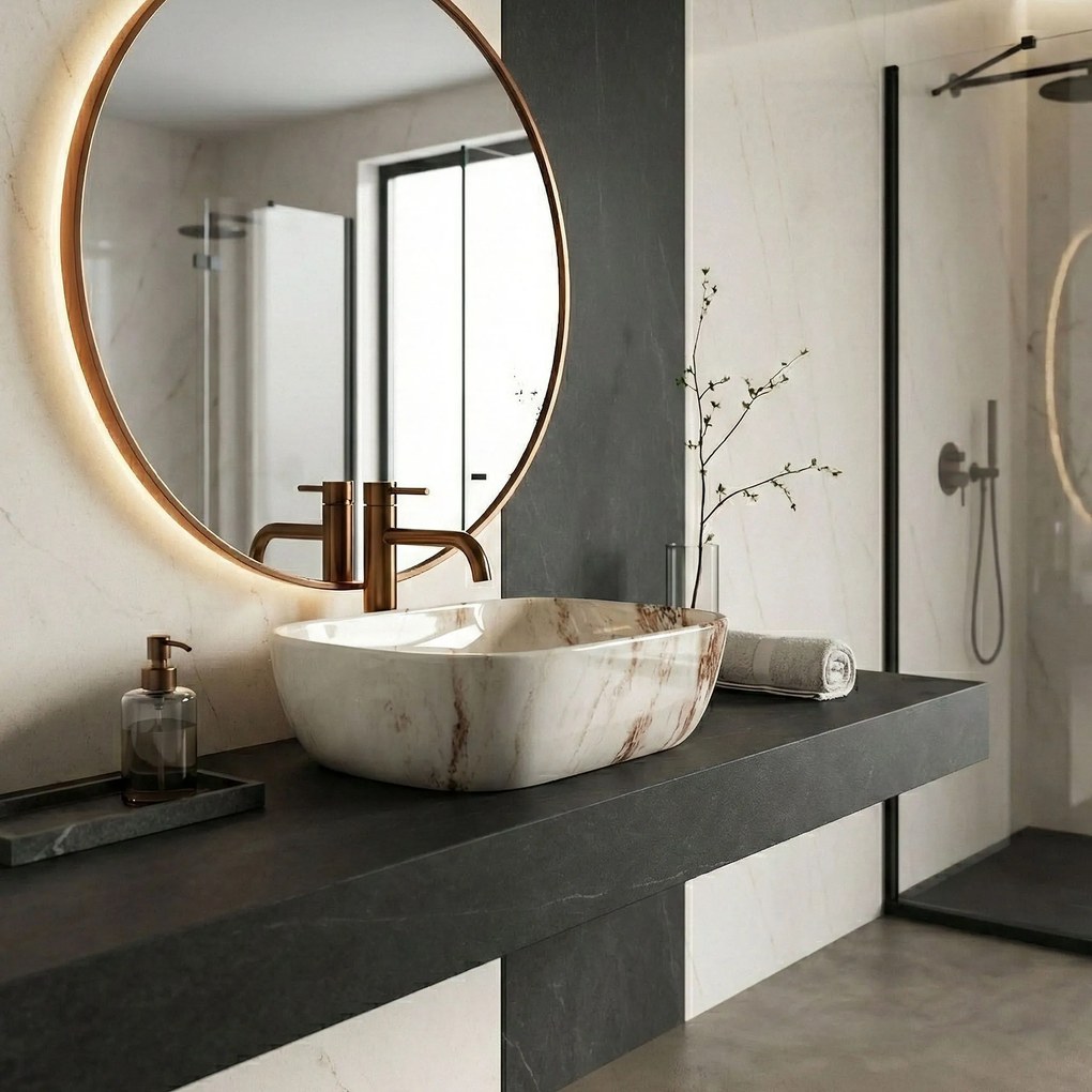 Умивалник за плот Rea Belinda Marrone Shiny